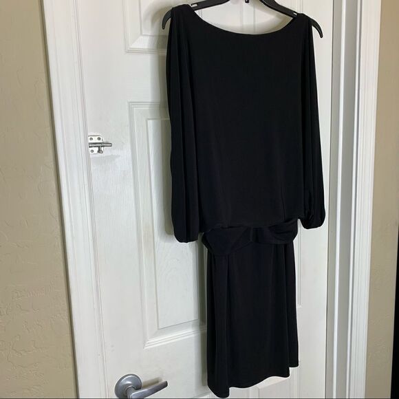 Jessica Simpson Open Back Drop Waist Black Dress Size 10 - Picture 6 of 12
